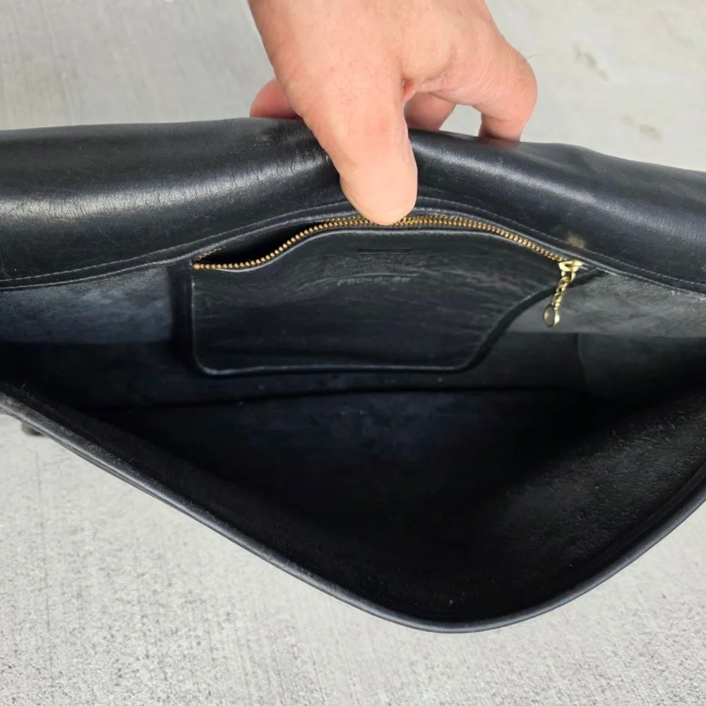 Vintage Coach 5265 Black Leather Briefcase Messenger Bag – Made in USA, 1995